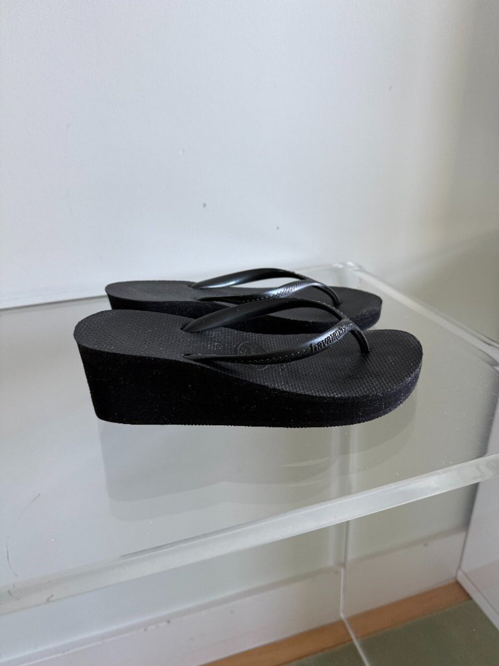Havaianas Black Platform Flip Flops